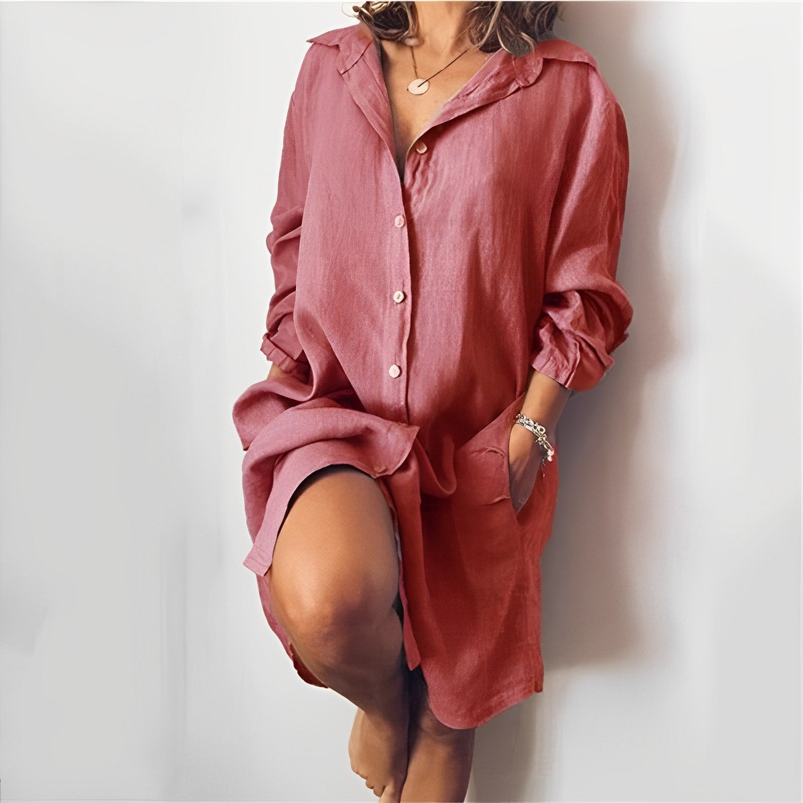 Bequeme Damen Leinenbluse – lockerer Schnitt, hochwertiges Material, für Freizeit und Büro 3