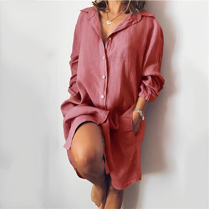 Bequeme Damen Leinenbluse – lockerer Schnitt, hochwertiges Material, für Freizeit und Büro 3