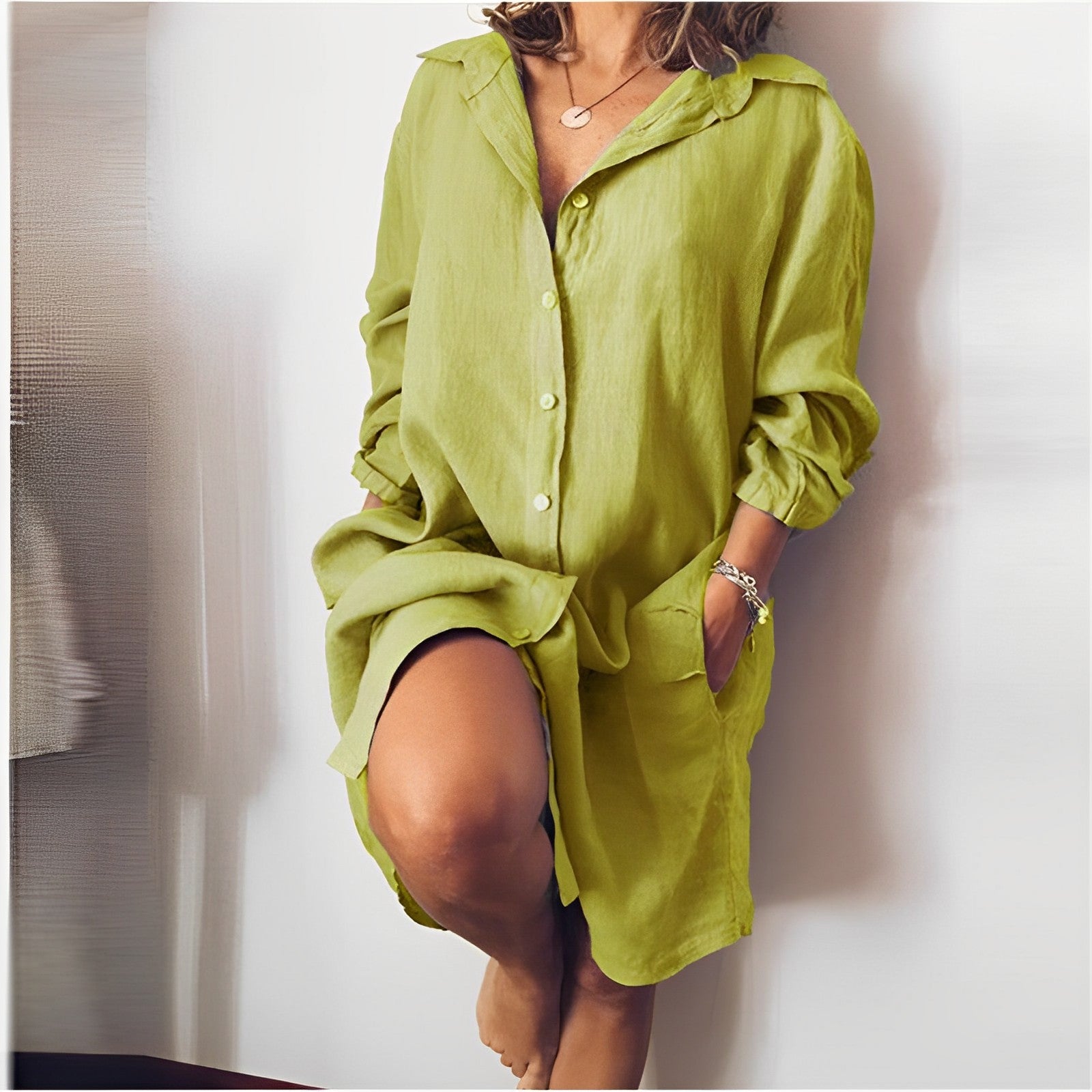 Bequeme Damen Leinenbluse – lockerer Schnitt, hochwertiges Material, für Freizeit und Büro 4