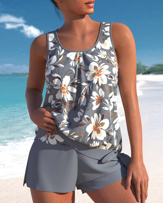 Bequemer Damen Tankini – ärmellos, Polyester, für Strand und Pool, klassisch schwarz 0