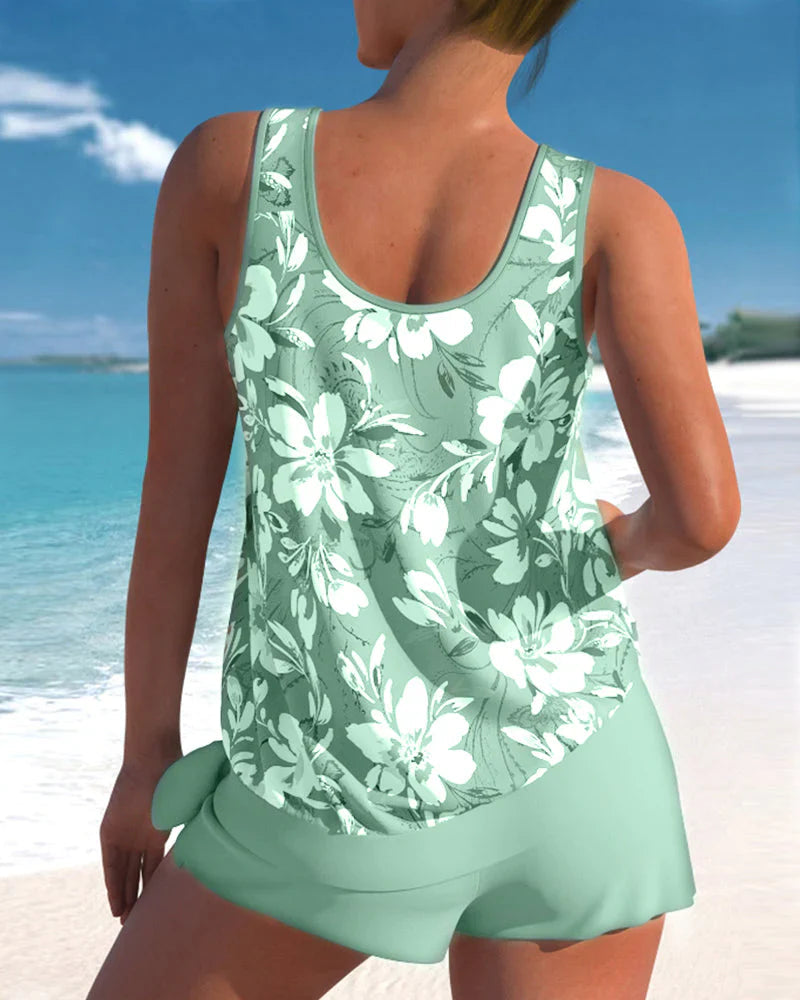 Bequemer Damen Tankini – ärmellos, Polyester, für Strand und Pool, klassisch schwarz 4