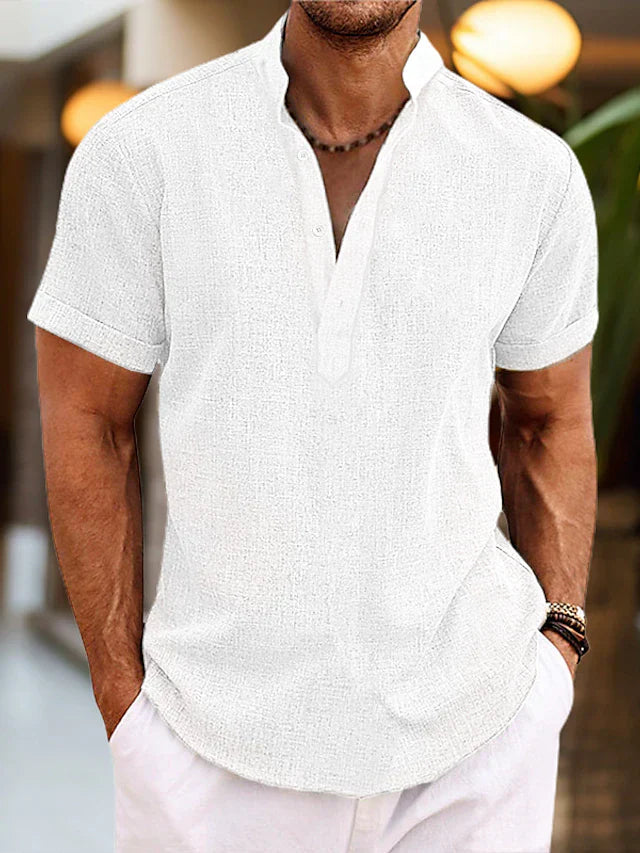 Bequemes Herren Poloshirt – eleganter V-Ausschnitt, Baumwolle, für Büro und Freizeit 2
