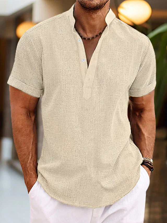 Bequemes Herren Poloshirt – eleganter V-Ausschnitt, Baumwolle, für Büro und Freizeit 5