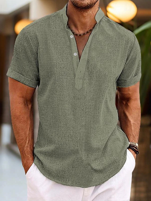 Bequemes Herren Poloshirt – eleganter V-Ausschnitt, Baumwolle, für Büro und Freizeit 7