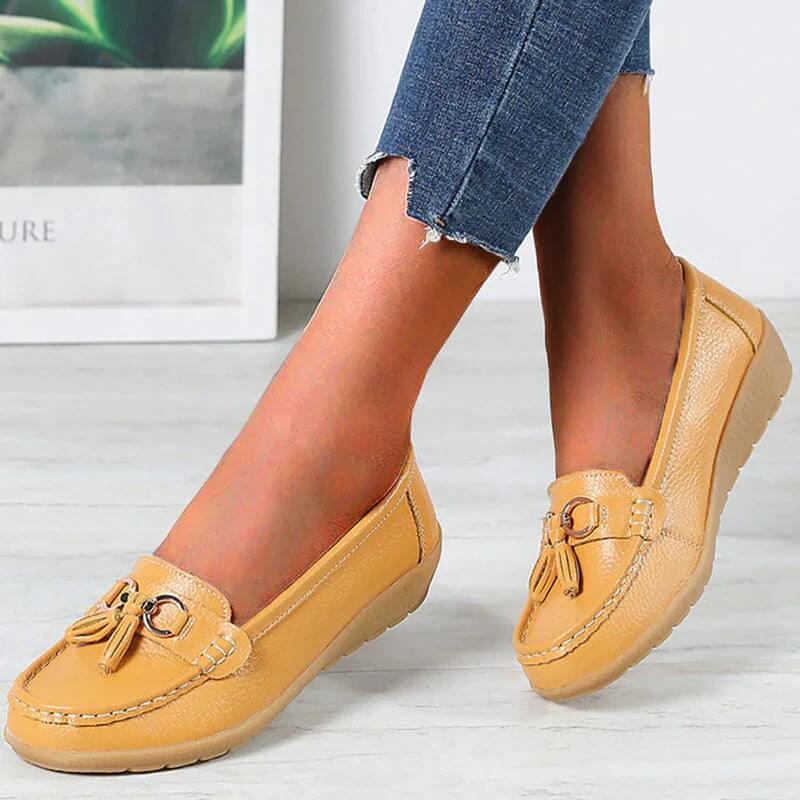 Bequeme Damen Slipper Aus Atmungsaktivem PU-Leder Mit Orthopädischer Unterstützung-6