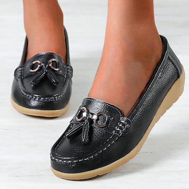Bequeme Damen Slipper Aus Atmungsaktivem PU-Leder Mit Orthopädischer Unterstützung-3