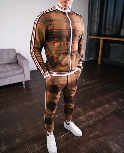 Men’s Checkered Tracksuit Set  Modern Streetwear Co-Ord