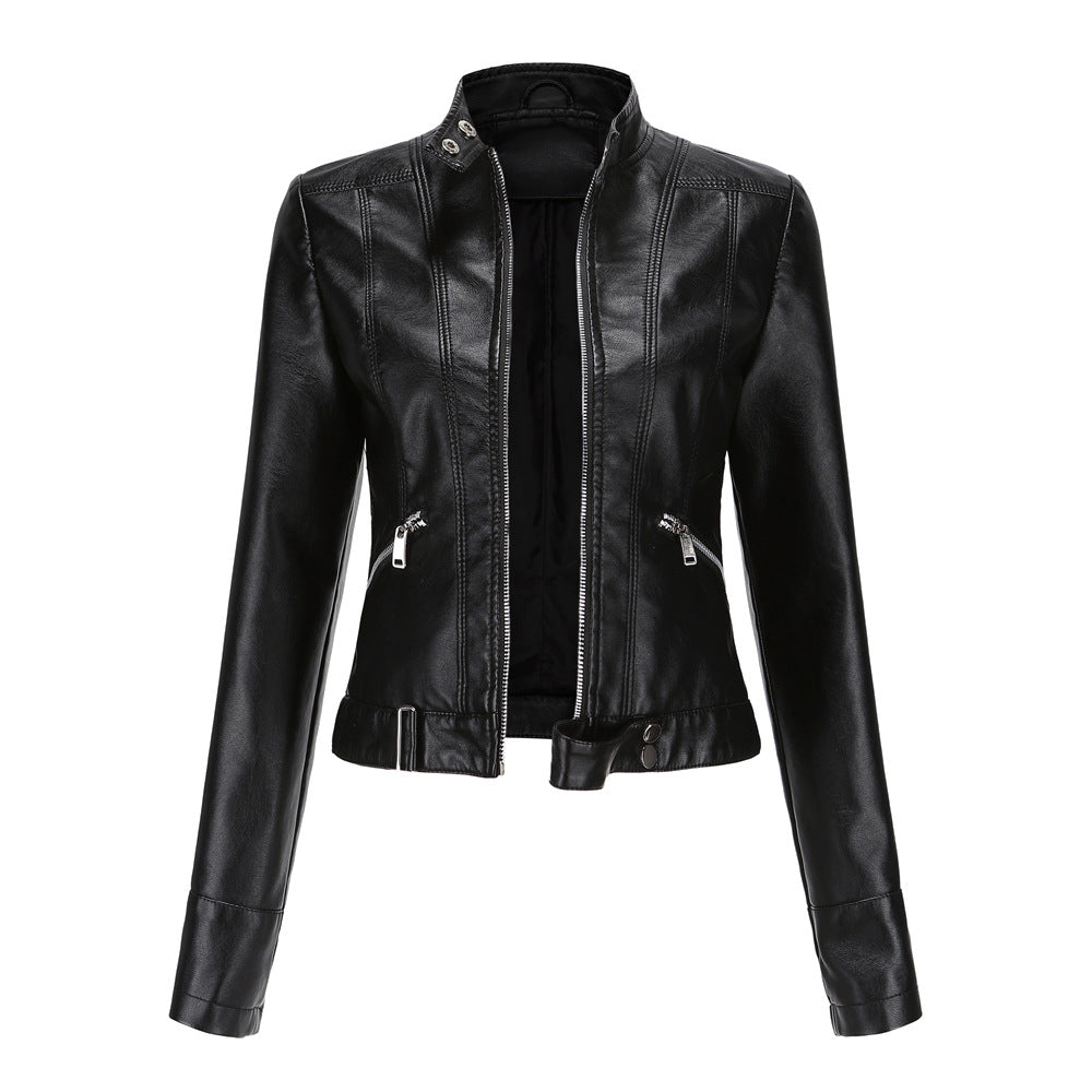 Women’s Fitted Jacket with High Collar Street-Style Outerwear