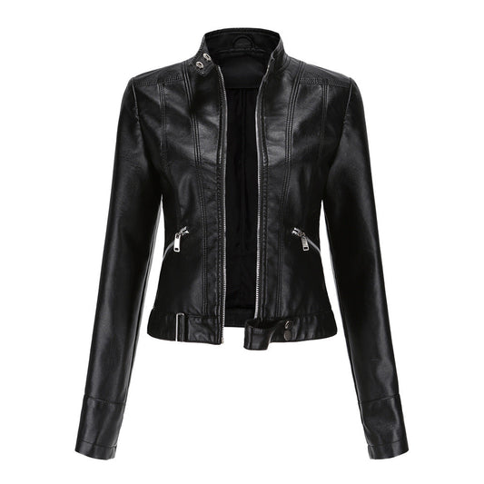 Women’s Fitted Jacket with High Collar Street-Style Outerwear