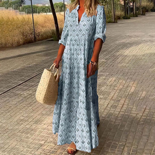 Elegantes Plus Size Boho-Kleid für Damen, Atmungsaktiver Stoff, Größen S-5XL, Trendy Kleider Damen
