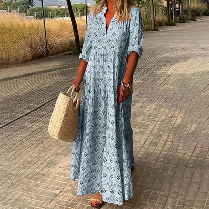 Elegantes Plus Size Boho-Kleid für Damen, Atmungsaktiver Stoff, Größen S-5XL, Trendy Kleider Damen