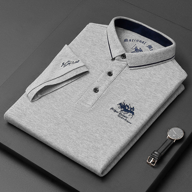 Variant image for Atmungsaktives Poloshirt Langarm Herren, Weiches Polohemd, Perfekte Passform für den Sommer-19