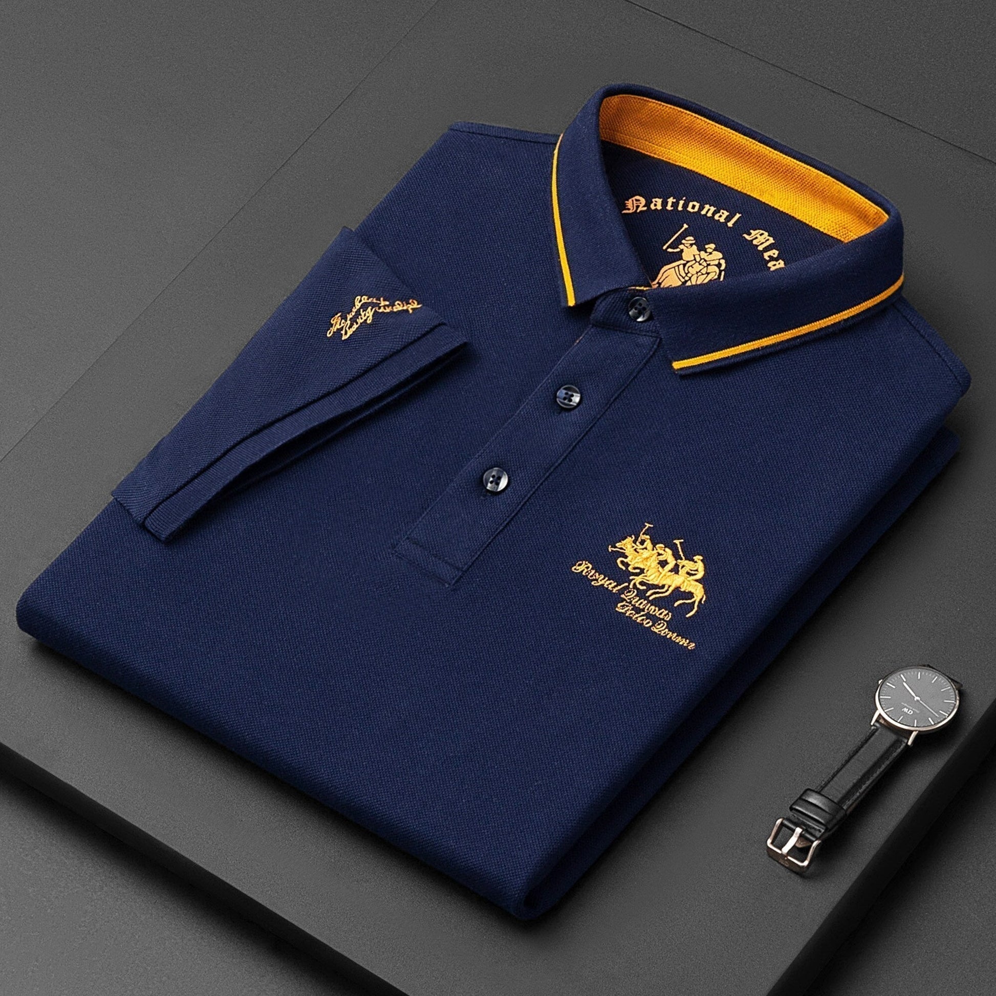 Klassisches Poloshirt Herren Aus Atmungsaktivem Stoff Mit Moderner Passform-3
