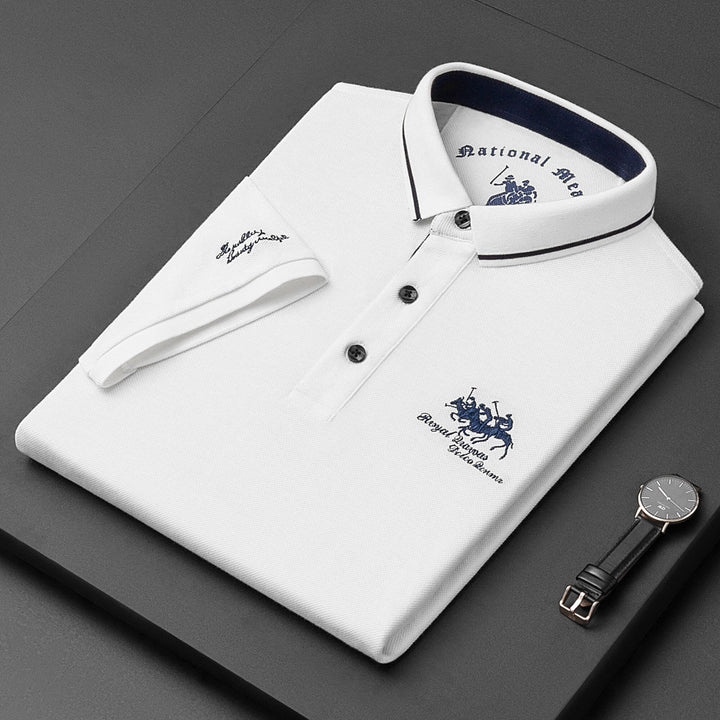 Atmungsaktives Poloshirt Langarm Herren, Weiches Polohemd, Perfekte Passform für den Sommer-1