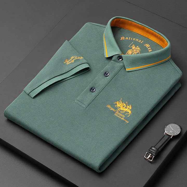 Variant image for Atmungsaktives Poloshirt Langarm Herren, Weiches Polohemd, Perfekte Passform für den Sommer-13
