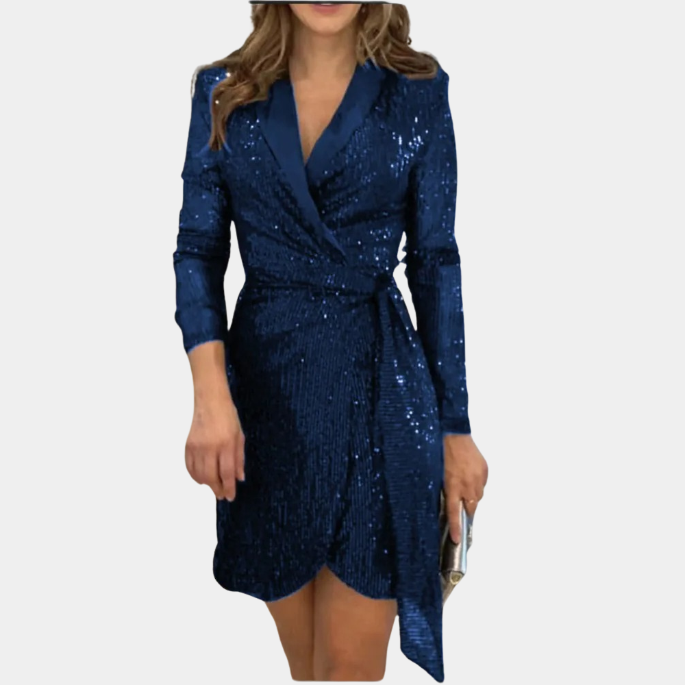 Variant image for Elegantes Blazerkleid mit Gürtel und Glitzer für Damen - Festliches Kleid für Hochzeitsgast und besondere Anlässe-13