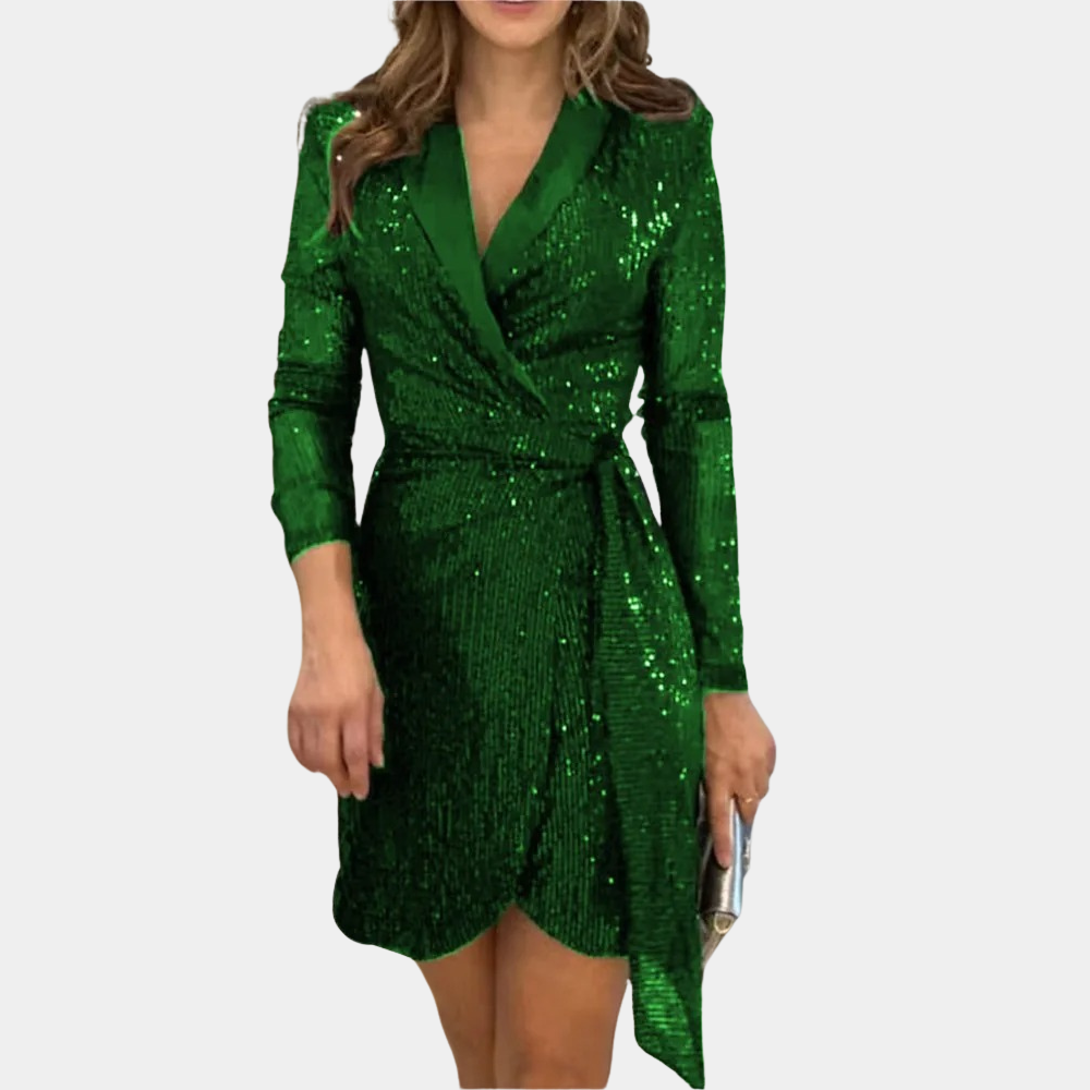 Variant image for Elegantes Blazerkleid mit Gürtel und Glitzer für Damen - Festliches Kleid für Hochzeitsgast und besondere Anlässe-7