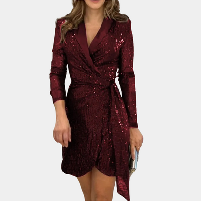 Variant image for Elegantes Blazerkleid mit Gürtel und Glitzer für Damen - Festliches Kleid für Hochzeitsgast und besondere Anlässe-1