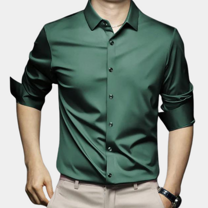 Variant image for Klassisches Herrenhemd Langarm Aus Polyester Mit Elastan, Thermoisolierend Für Herbst Und Winter-25