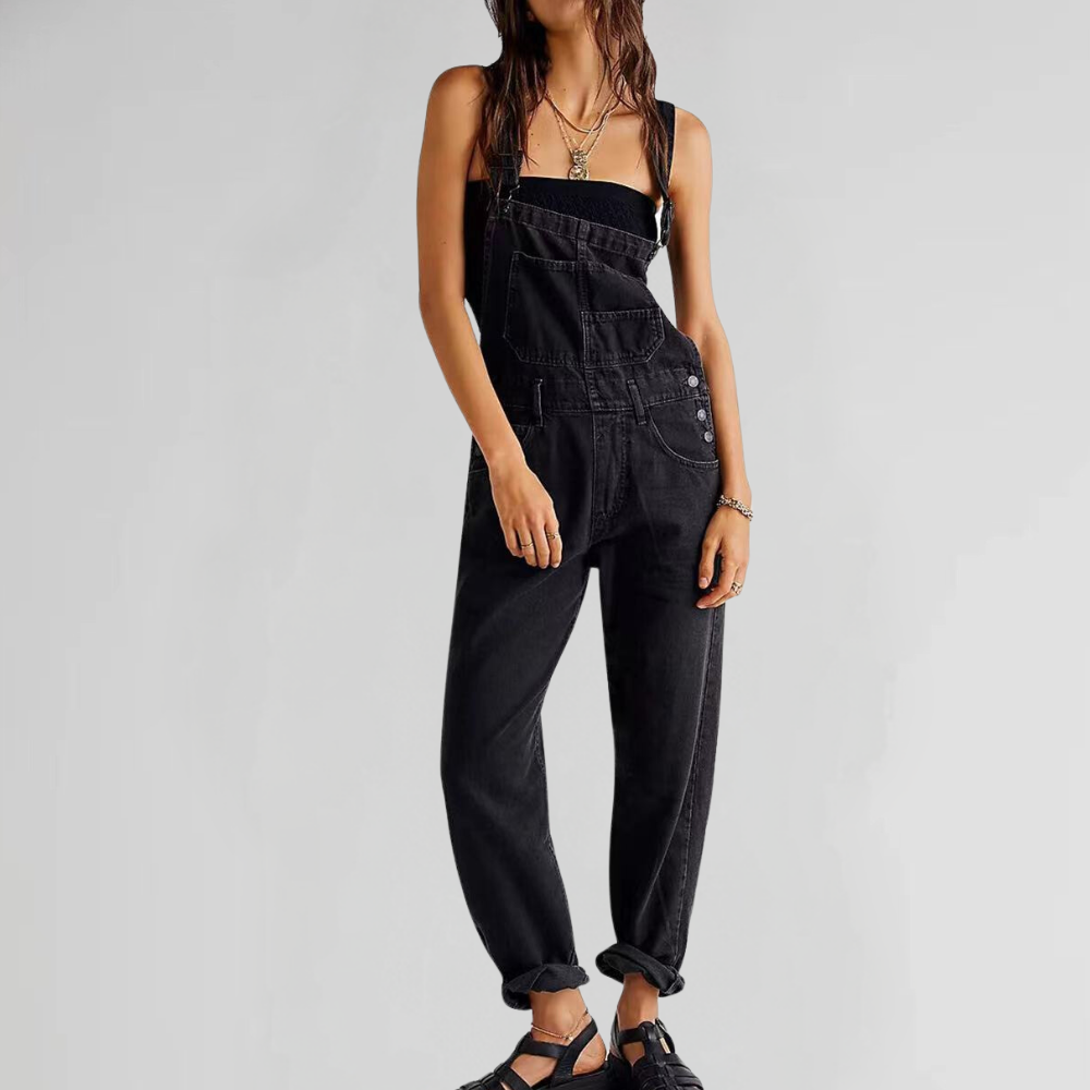 Variant image for Damen Overall Gekreuzt Aus Denim – Komfortabler Jumpsuit Für Stil Und Vielseitigkeit-6