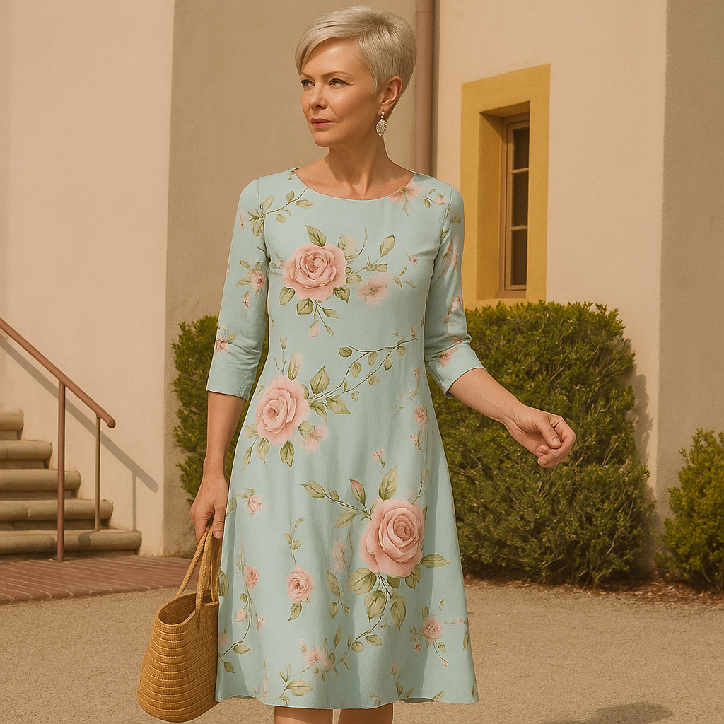 Elegantes Blumendruck Damenkleid Für Hochzeitsgäste - Bequeme Passform Für Festliche Anlässe