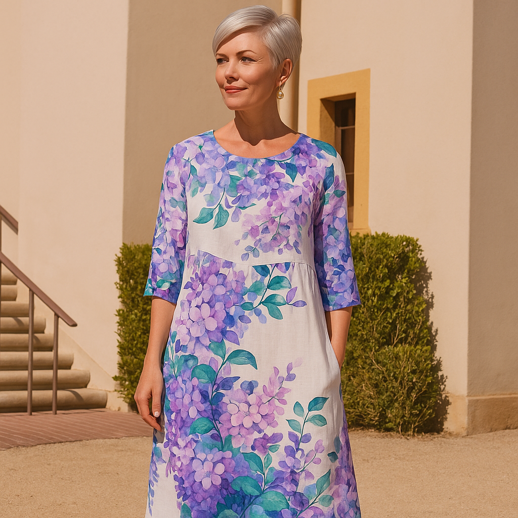 Elegantes Blumendruck Damenkleid Für Hochzeitsgäste - Bequeme Passform Für Festliche Anlässe