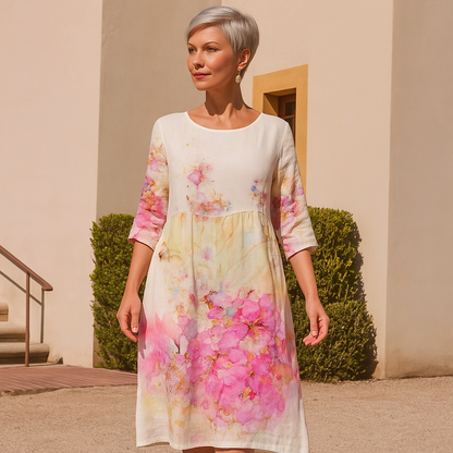 Elegantes Blumendruck Damenkleid Für Hochzeitsgäste - Bequeme Passform Für Festliche Anlässe