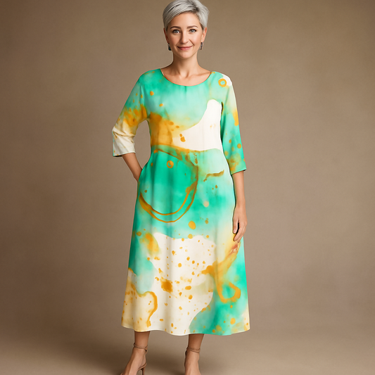 Elegantes Blumendruck Damenkleid Für Hochzeitsgäste - Bequeme Passform Für Festliche Anlässe