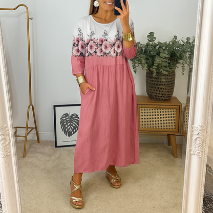 Elegantes Blumendruck Damenkleid Für Hochzeitsgäste - Bequeme Passform Für Festliche Anlässe