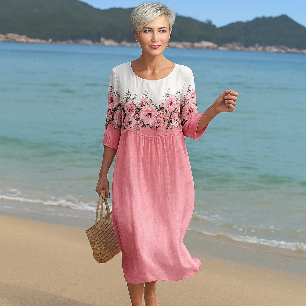 Elegantes Blumendruck Damenkleid Für Hochzeitsgäste - Bequeme Passform Für Festliche Anlässe