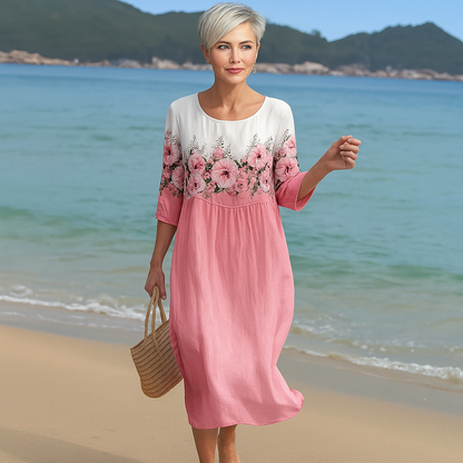 Elegantes Blumendruck Damenkleid Für Hochzeitsgäste - Bequeme Passform Für Festliche Anlässe