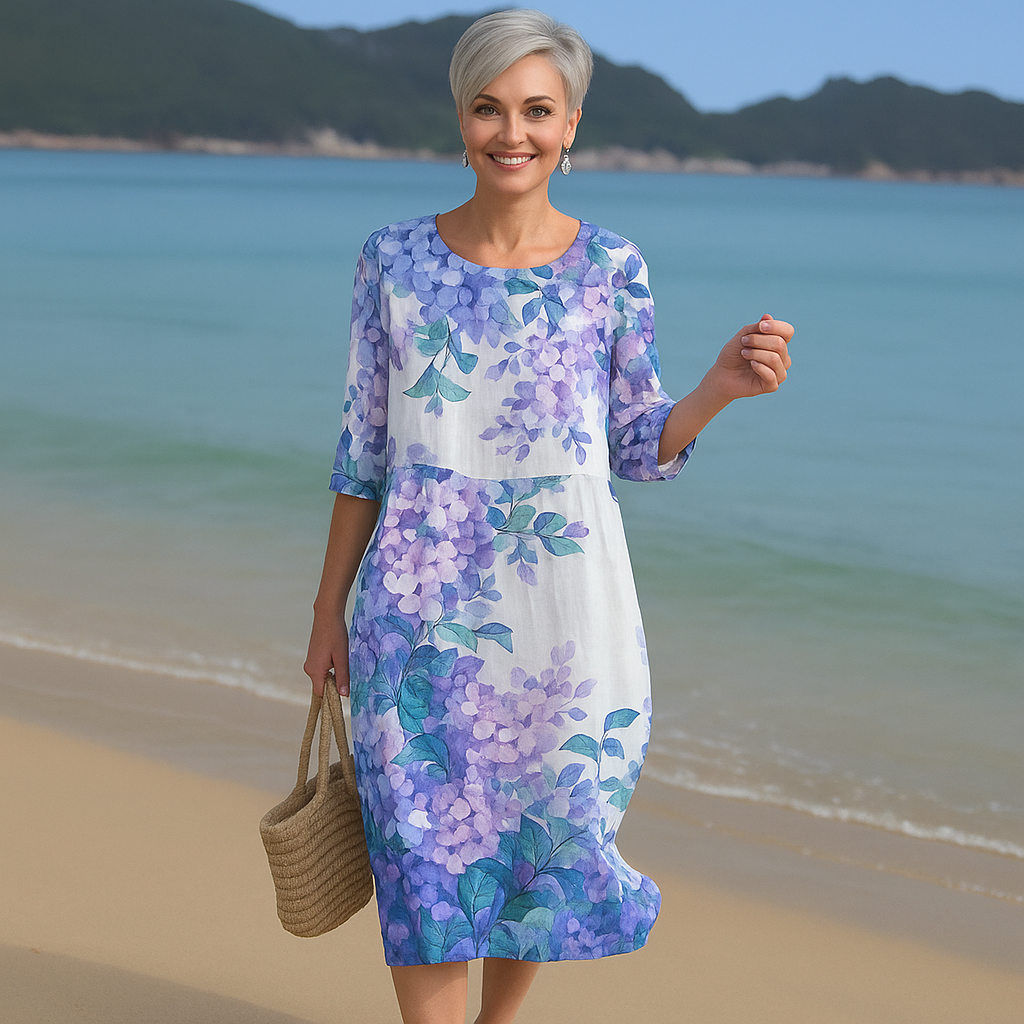 Elegantes Blumendruck Damenkleid Für Hochzeitsgäste - Bequeme Passform Für Festliche Anlässe
