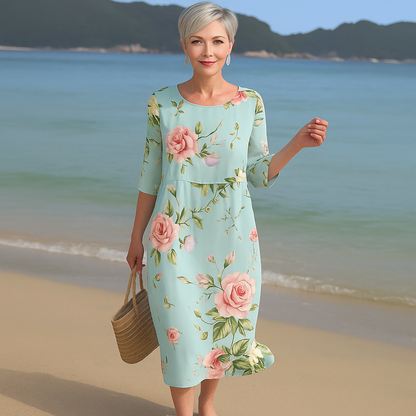 Elegantes Blumendruck Damenkleid Für Hochzeitsgäste - Bequeme Passform Für Festliche Anlässe