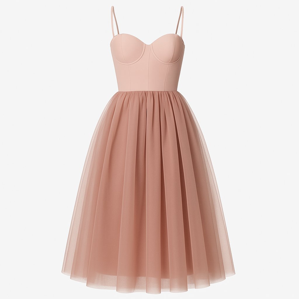 Mesh Spaghetti-Träger Herz-Ausschnitt Ballkleid für Heimkehrparty, Elegantes Abendkleid