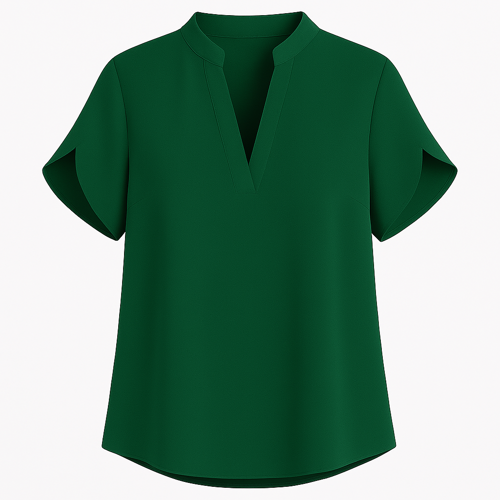 Damenbluse Mit V-Ausschnitt, Kurzärmlig, Lockere Passform - Stilvolle Blusen Für Sommergarderobe-5