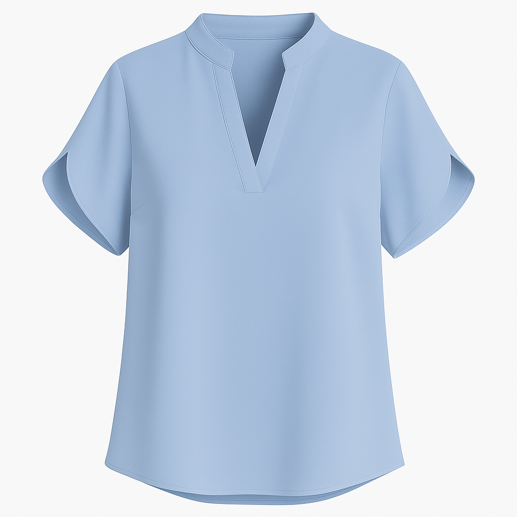 Damenbluse Mit V-Ausschnitt, Kurzärmlig, Lockere Passform - Stilvolle Blusen Für Sommergarderobe-6