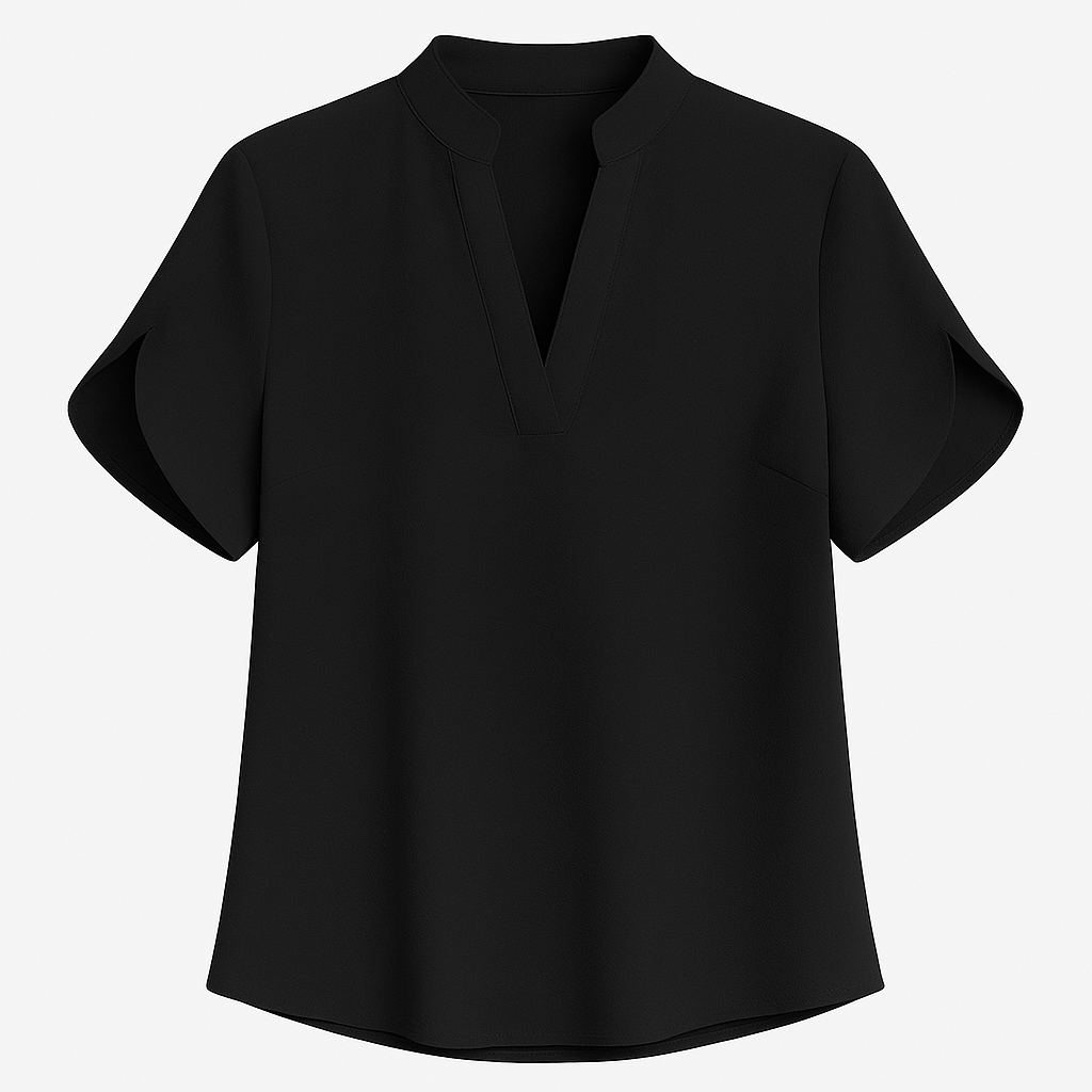 Variant image for Damenbluse Mit V-Ausschnitt, Kurzärmlig, Lockere Passform - Stilvolle Blusen Für Sommergarderobe-21