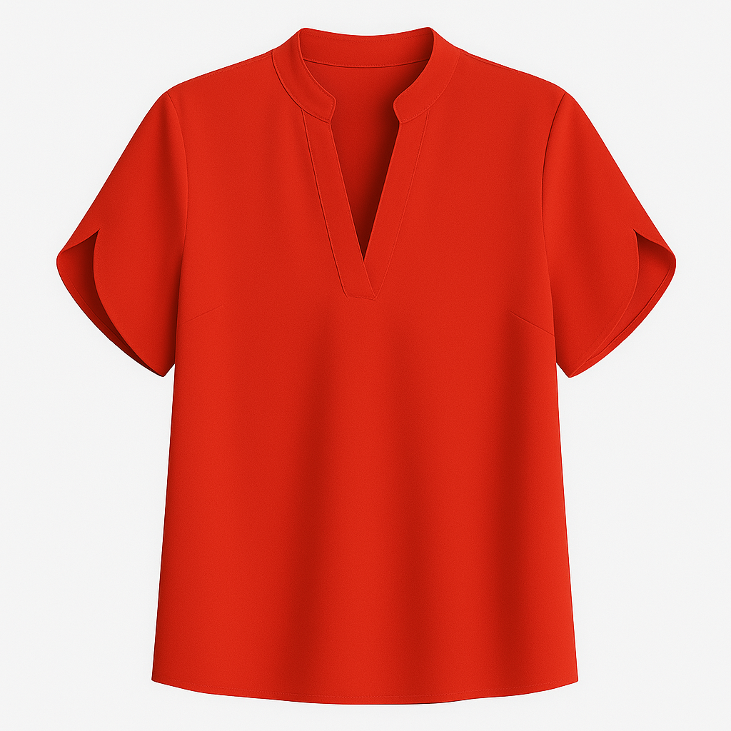 Variant image for Damenbluse Mit V-Ausschnitt, Kurzärmlig, Lockere Passform - Stilvolle Blusen Für Sommergarderobe-26