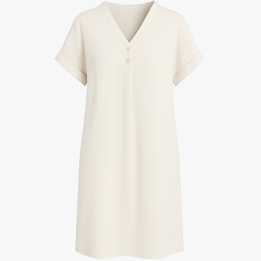 Damen Lockeres V-Ausschnitt T-Shirt Kleid Plus Size Strandkleid 2024