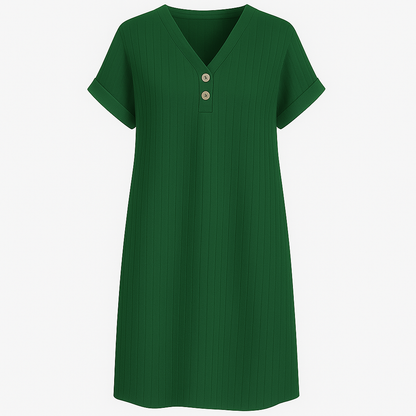 Damen Lockeres V-Ausschnitt T-Shirt Kleid Plus Size Strandkleid 2024