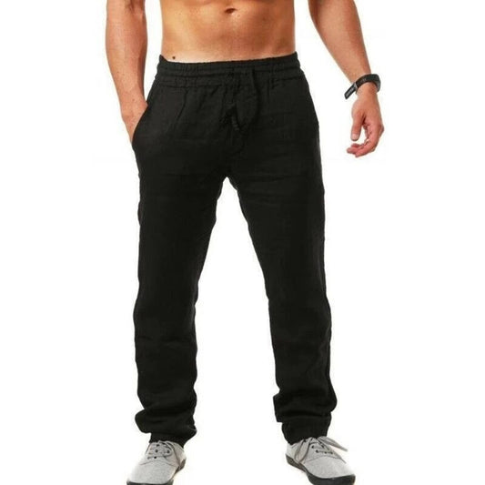 Leichte Herrenhose - Atmungsaktive Lässige Leinen Hose Für Den Sommer-1