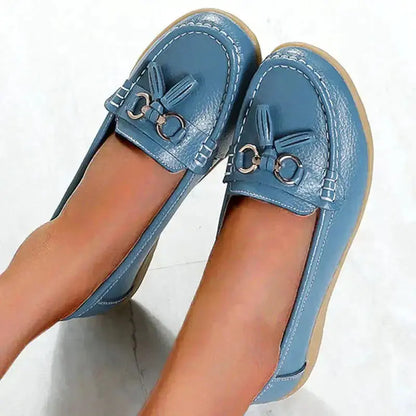 Orthopädische Mokassins Damen, Atmungsaktive PU-Leder Mokassin Schuhe für Komfort und Unterstützung-5