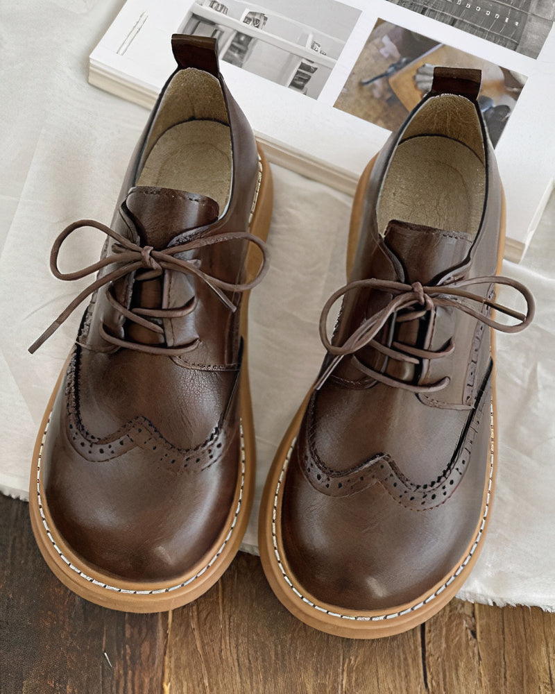 Retro Oxford-Schuhe Damen Aus Premium-Leder, Komfortable Passform Für Lässige Und Formelle Anlässe-4
