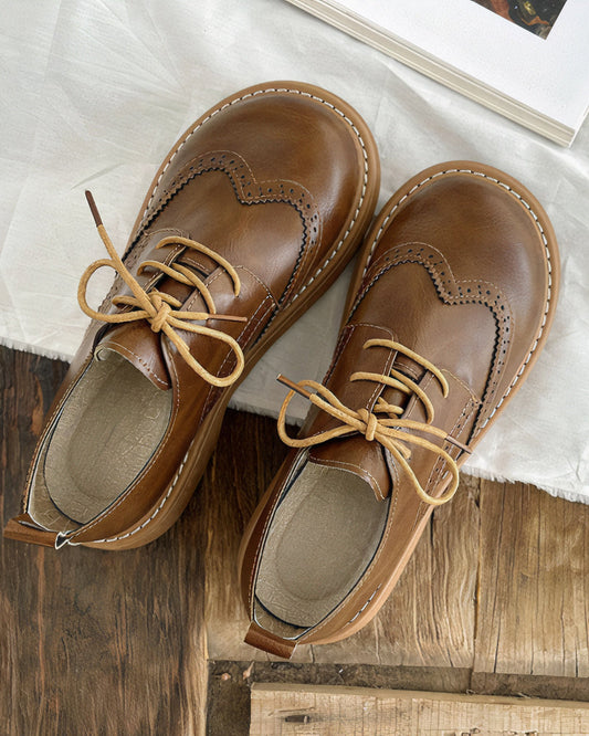 Retro Oxford-Schuhe Damen Aus Premium-Leder, Komfortable Passform Für Lässige Und Formelle Anlässe-1