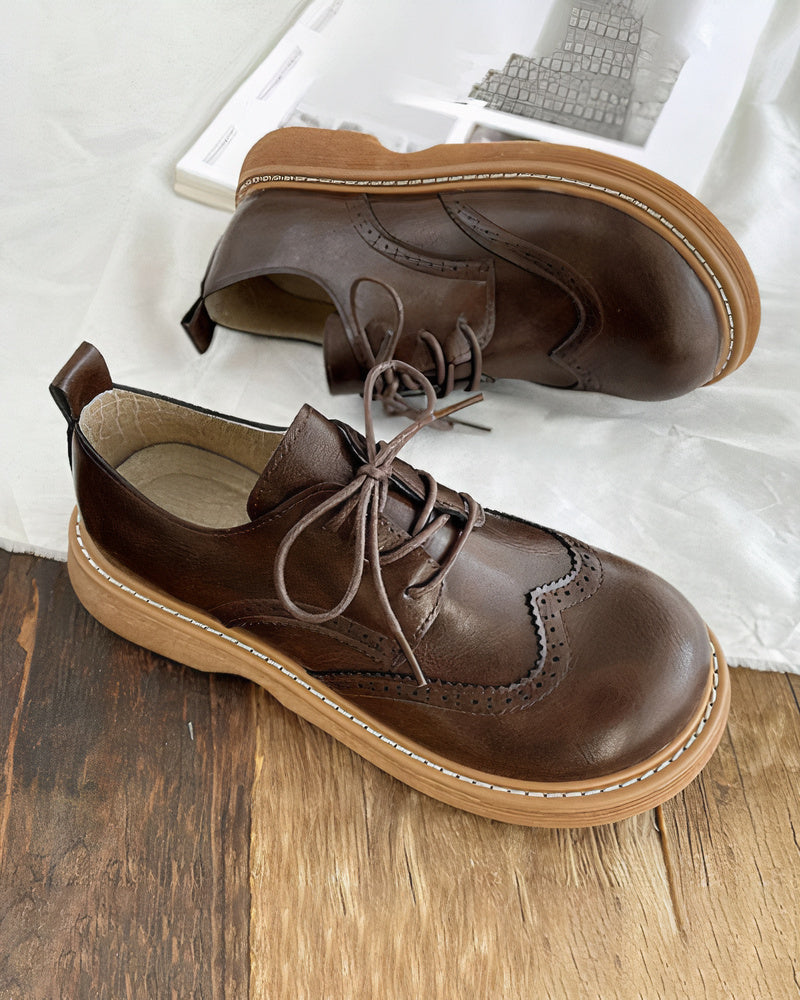 Retro Oxford-Schuhe Damen Aus Premium-Leder, Komfortable Passform Für Lässige Und Formelle Anlässe-3