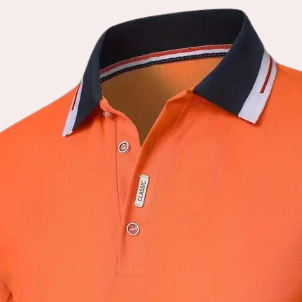 Herren Polohemd, Bequemer Fit, Atmungsaktives Poloshirt Langarm für Freizeit und Sport-5