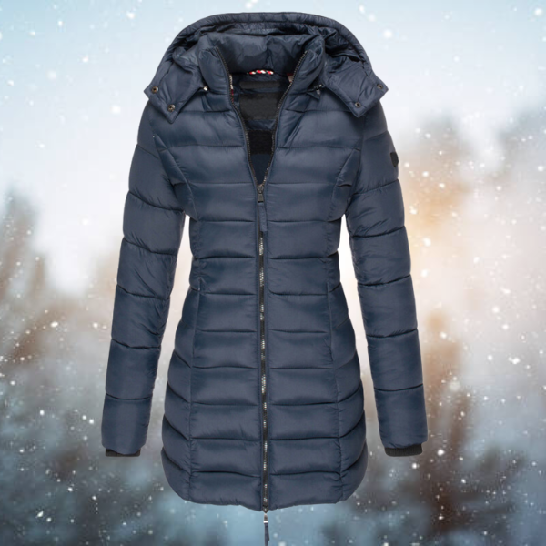 Women’s Hooded Puffer Jacket Warm Full-Zip Winter Outerwear