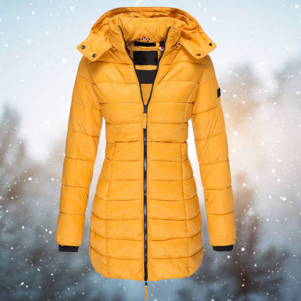 Women’s Hooded Puffer Jacket Warm Full-Zip Winter Outerwear