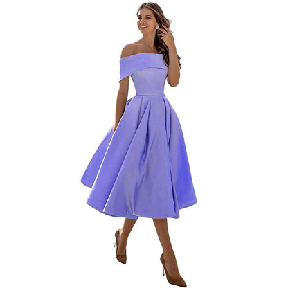 Festliches Damenkleid – trägerloses Design, schimmernder Satin, für Hochzeitsgäste 8