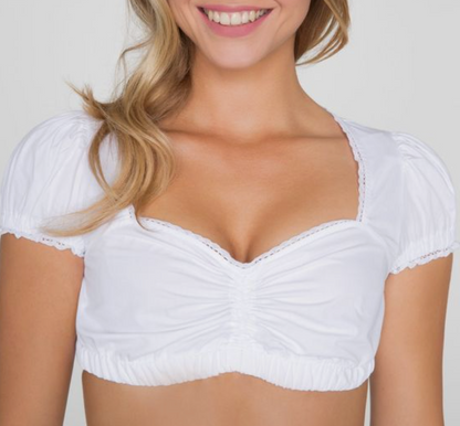 Figurschmeichelnde Damen Tracht – strapazierfähig, mit Bluse und Schürze, für festliche Anlässe 2